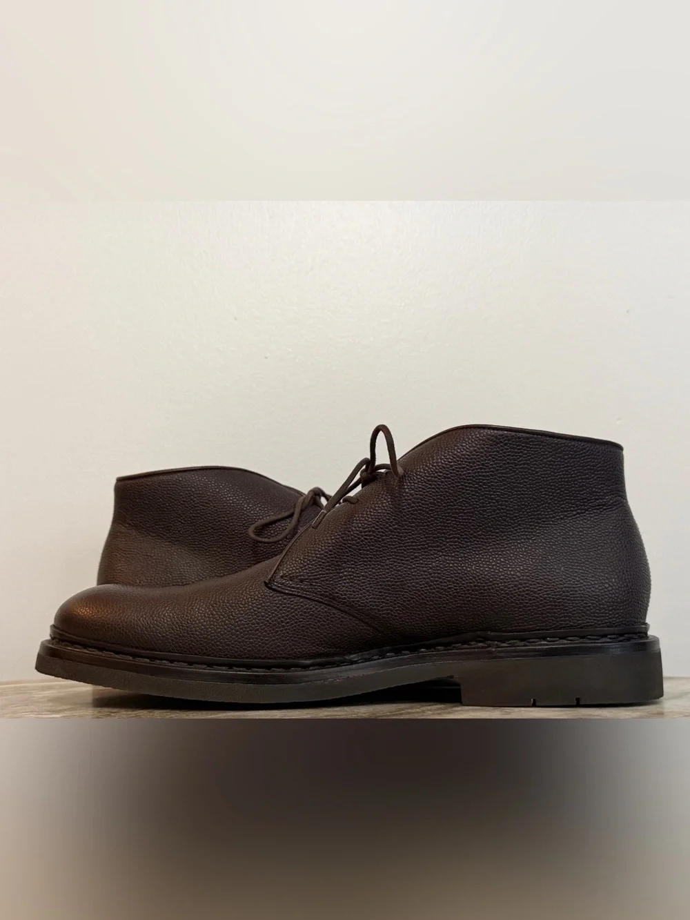 Heschung Genet Chukka Boots Brown Grained Leather UK 11 / 12.5 US Desert Ankle